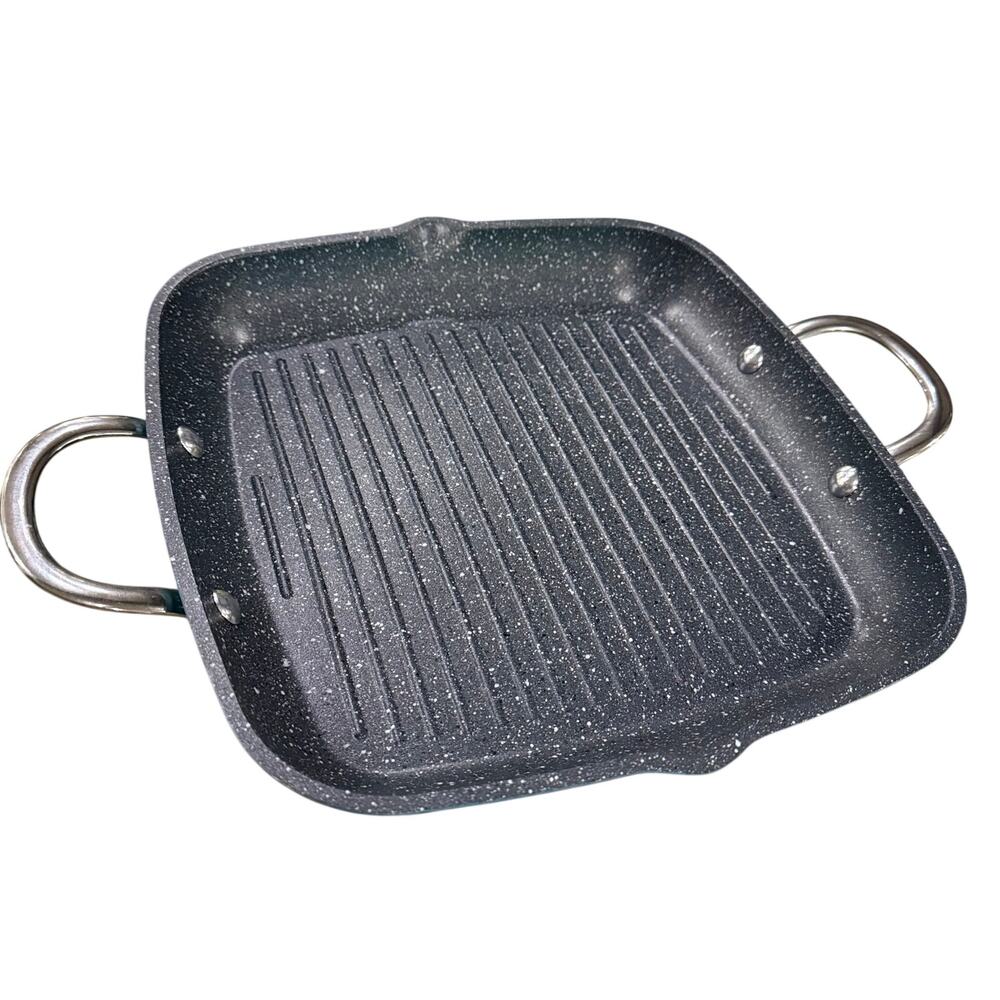 Curtis Stone Dura-Pan Nonstick 11 Grill Pan Single Burner Griddle Turquoise Blue